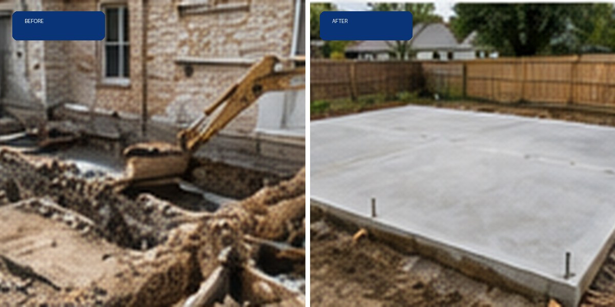 Before and after concrete replacement project